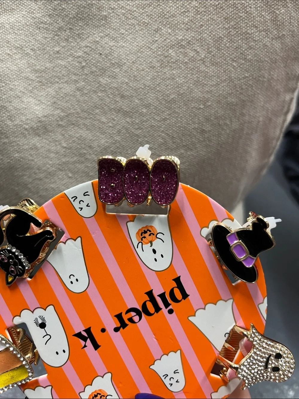 New Piper K  Halloween Enamel Hair clip Set - Orange, Black, Purple, Yellow